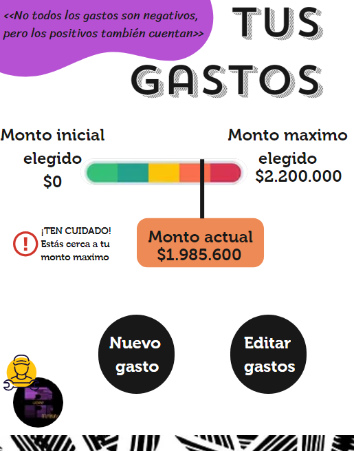Mockup Visualización de Gastos