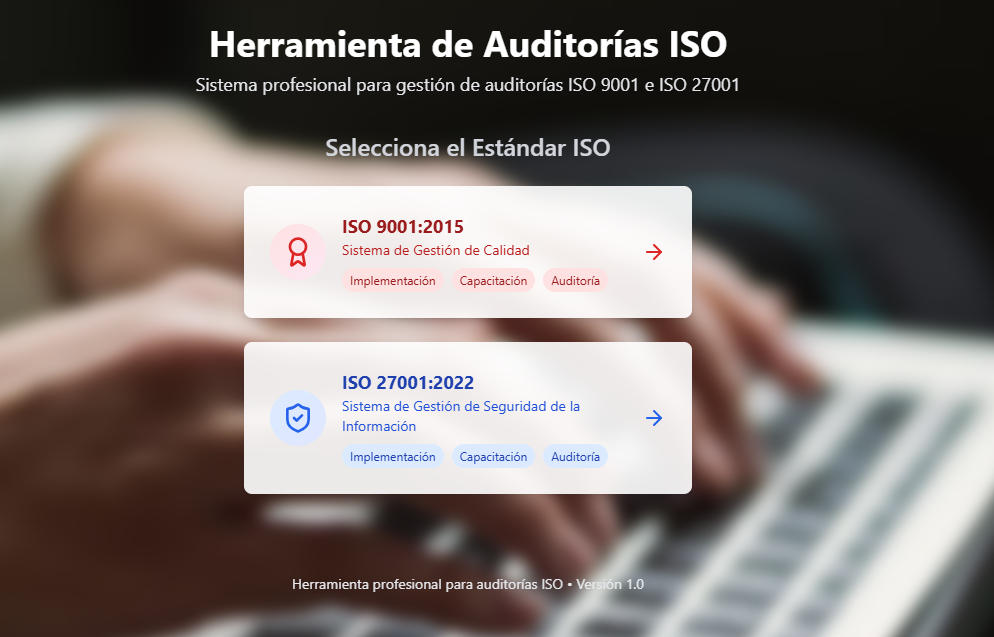 Interfaz de la herramienta ISO